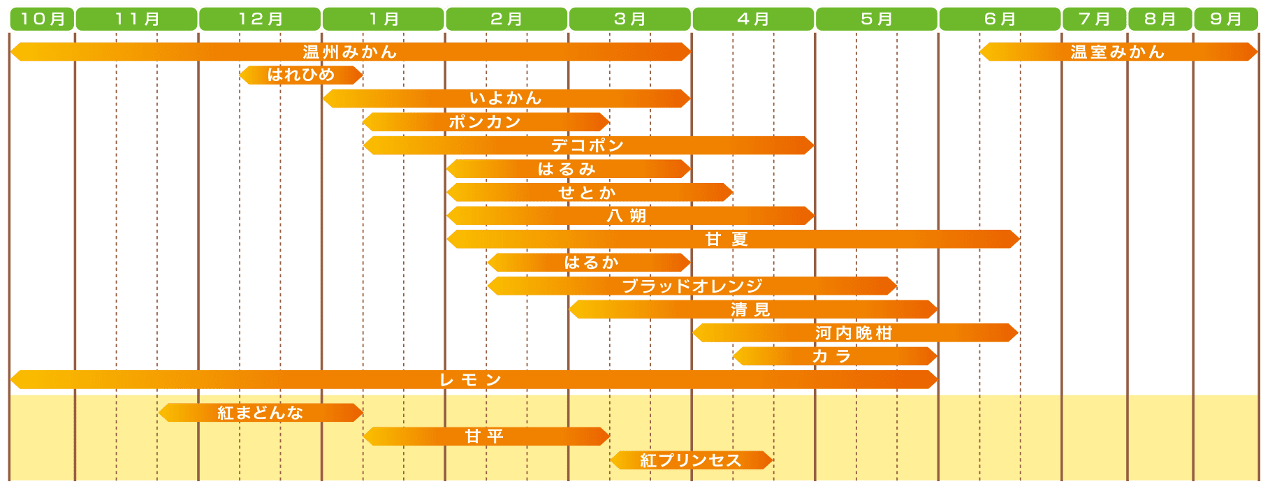 旬のかんきつカレンダー